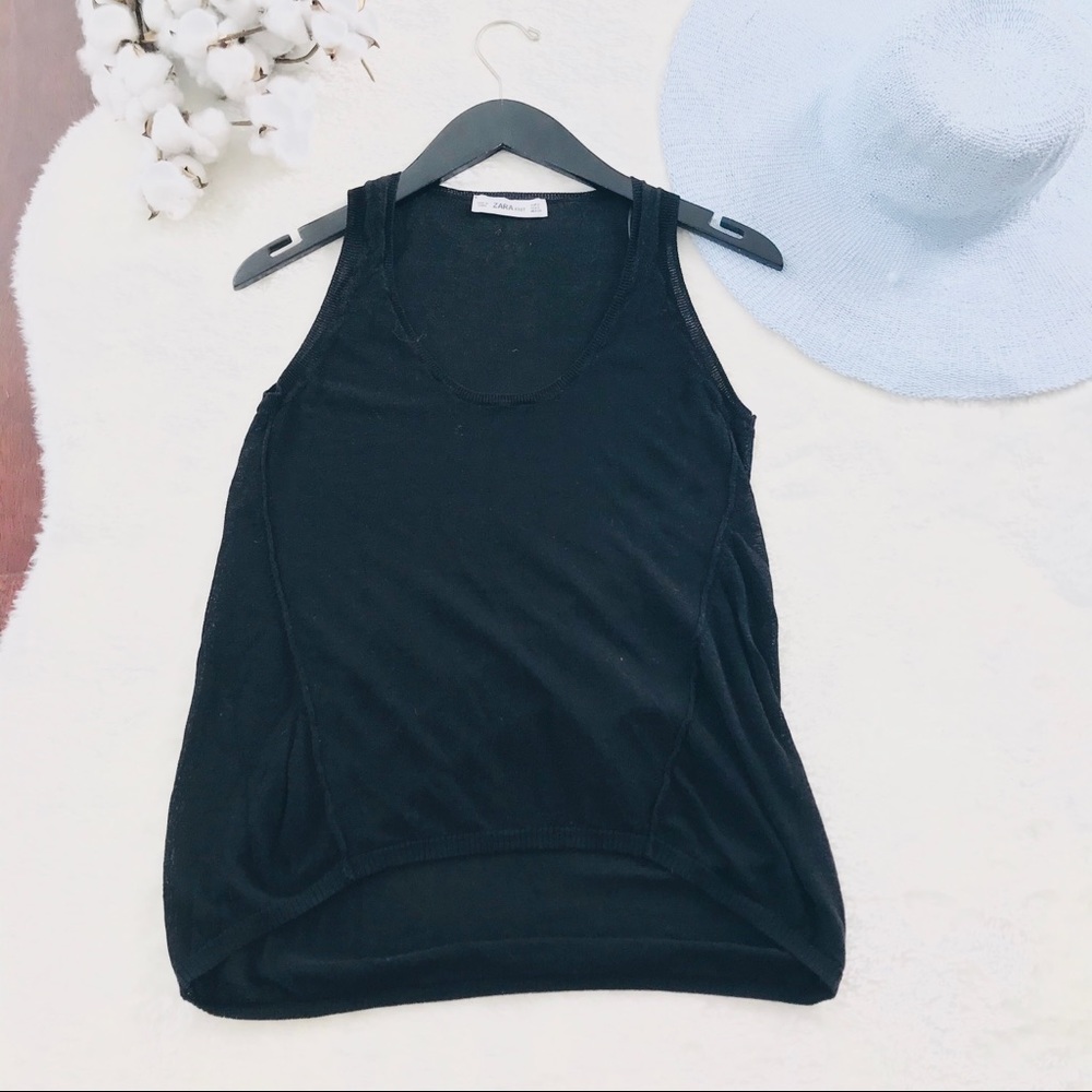 Zara Knit | Sleeveless High Low Tank Small